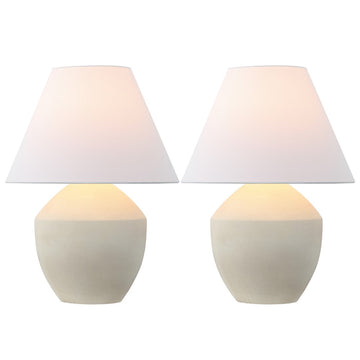 Ralf 20.5" Minimalist Scandinavian Resin/Iron LED Table Lamp - JONATHAN Y
